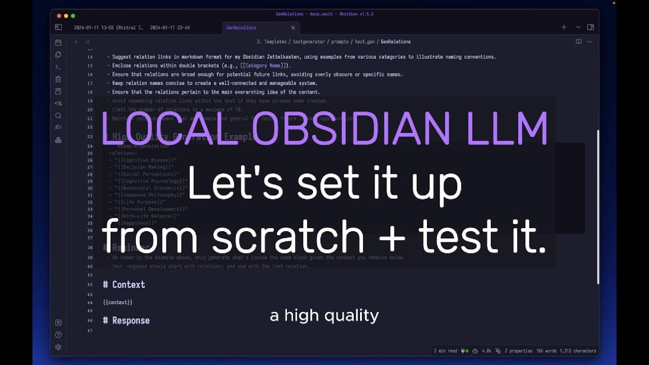 Local LLM In Obsidian | Mistral Instruct V0.2 and LM Studio