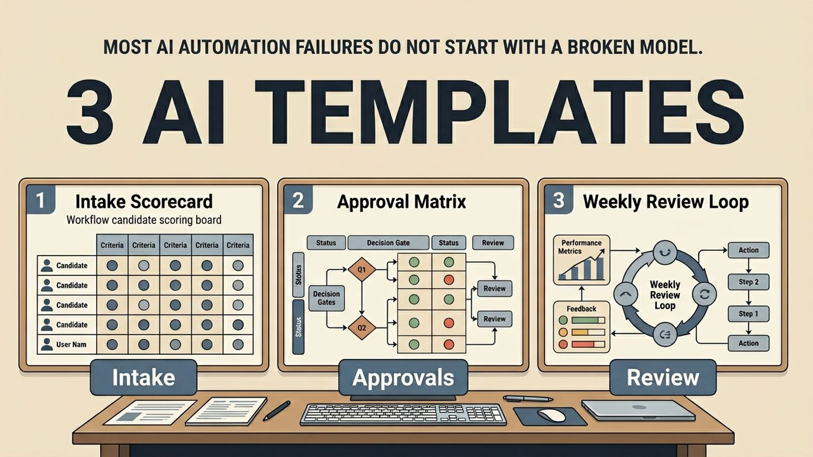 Free AI Automation Templates for Obsidian (Any Role) - These free AI automation templates for Obsidian help me score workflow ideas, define approval rules, and run weekly risk reviews before I automate anything important.