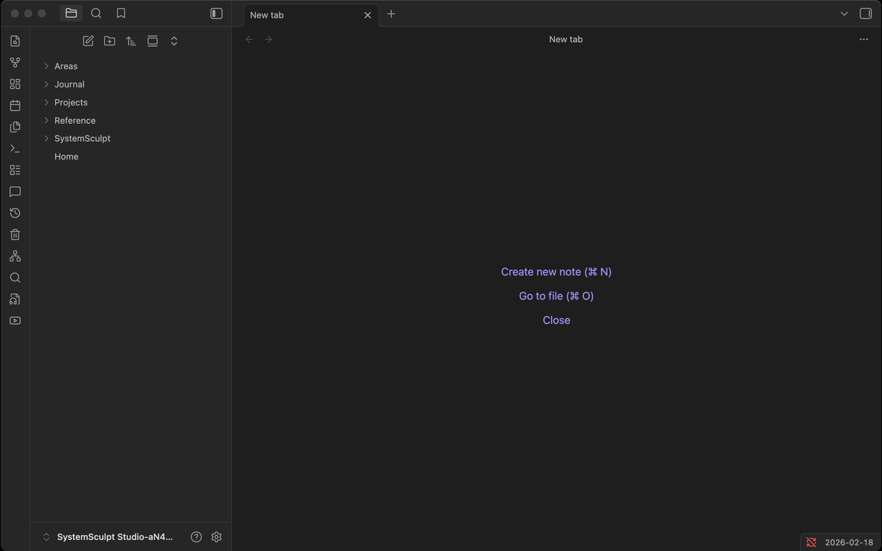 Window-recorded Obsidian workflow demo showing contextual chat execution in SystemSculpt