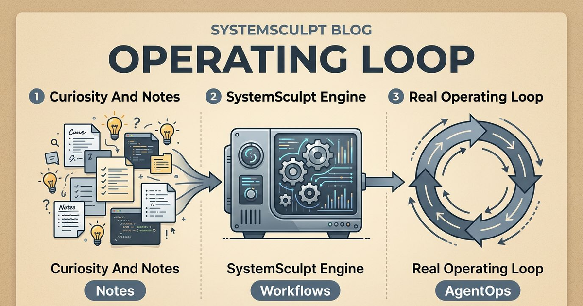 Welcome to the SystemSculpt Blog - This blog is where I publish the practical Obsidian, AgentOps, and workflow systems behind SystemSculpt so readers can move from curiosity to a real operating loop.